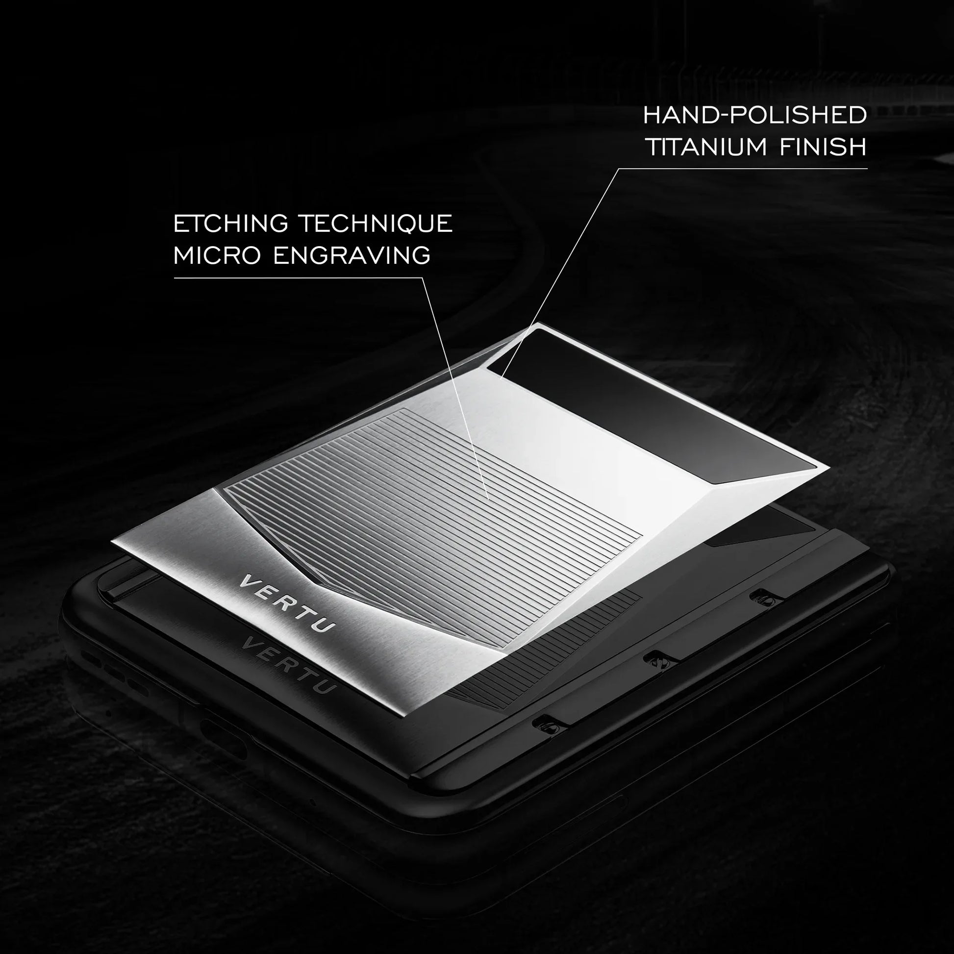 VERTU QUANTUM FLIP PHONE THE 2026 CHINESE ZODIAC EDITION PHOENIX FLAME AGATE, back panel with the screen alongside