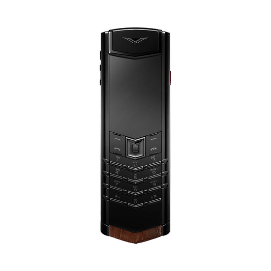 VERTU SIGNATURE S+ PHONE BLACK STEEL AMBER BROWN ALLIGATOR SKIN, view 1