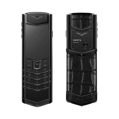 VERTU SIGNATURE S+ PHONE BLACK STEEL BASALT BLACK ALLIGATOR SKIN, view 2