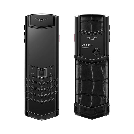 VERTU SIGNATURE S+ PHONE BLACK STEEL BASALT BLACK ALLIGATOR SKIN, view 2