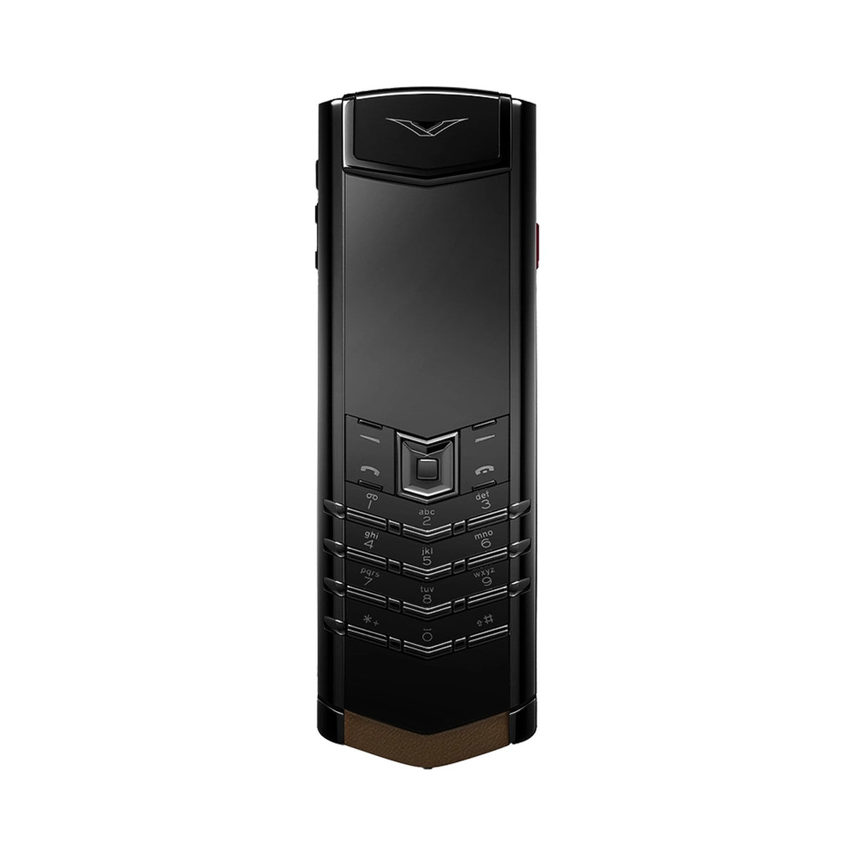 VERTU SIGNATURE S+ PHONE BLACK STEEL KHAKI BROWN CALFSKIN, view 1