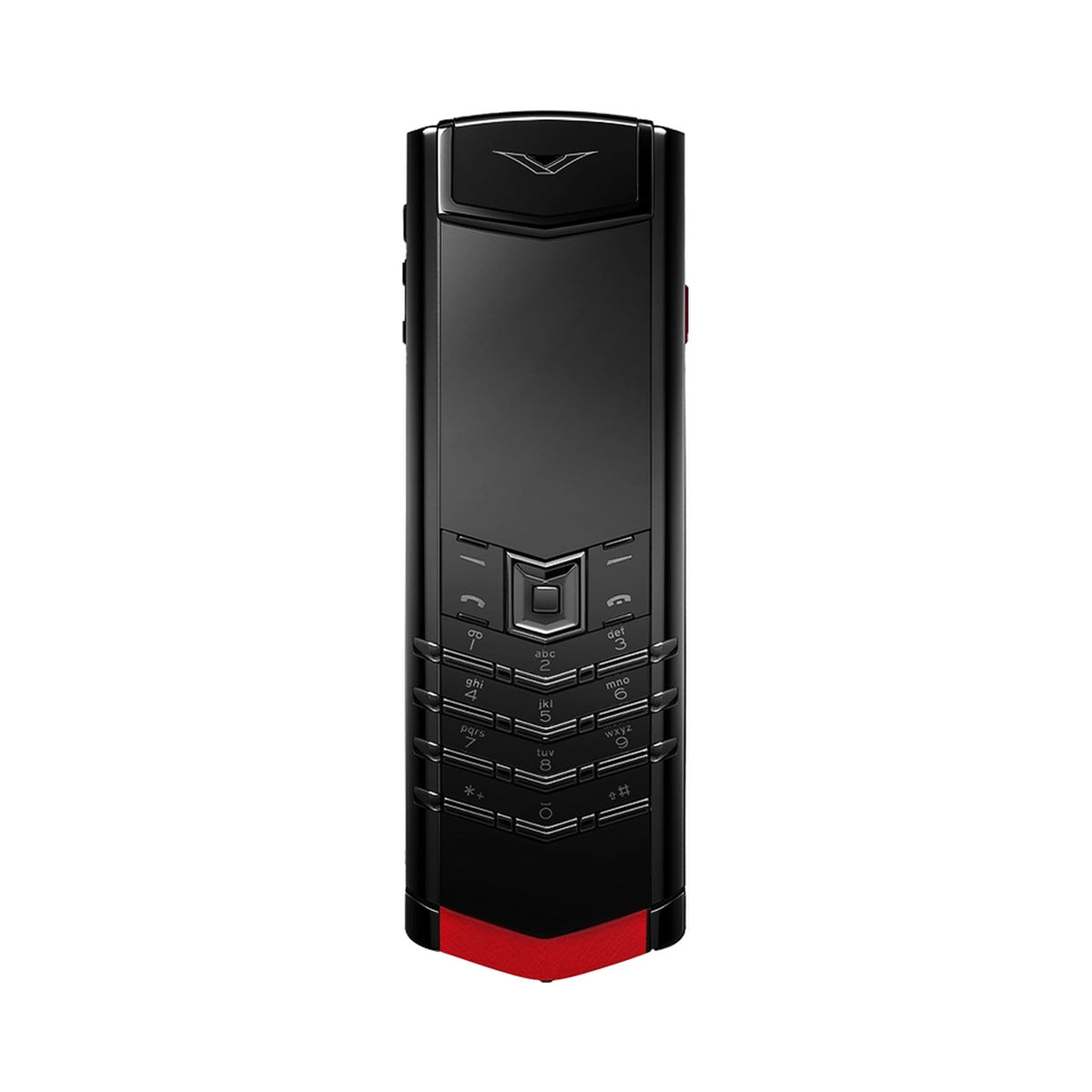 VERTU SIGNATURE S+ PHONE BLACK STEEL RASPBERRY RED CALFSKIN, view 1