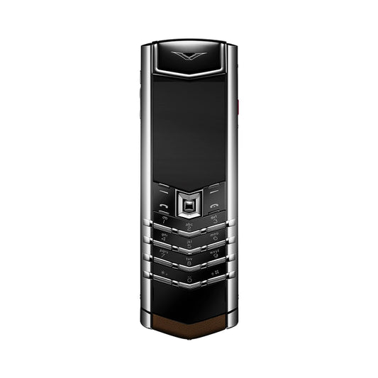 VERTU SIGNATURE S+ PHONE WHITE STEEL AMBER BROWN ALLIGATOR SKIN, view 1