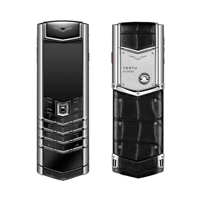 VERTU SIGNATURE S+ PHONE WHITE STEEL BASALT BLACK ALLIGATOR SKIN, view 2