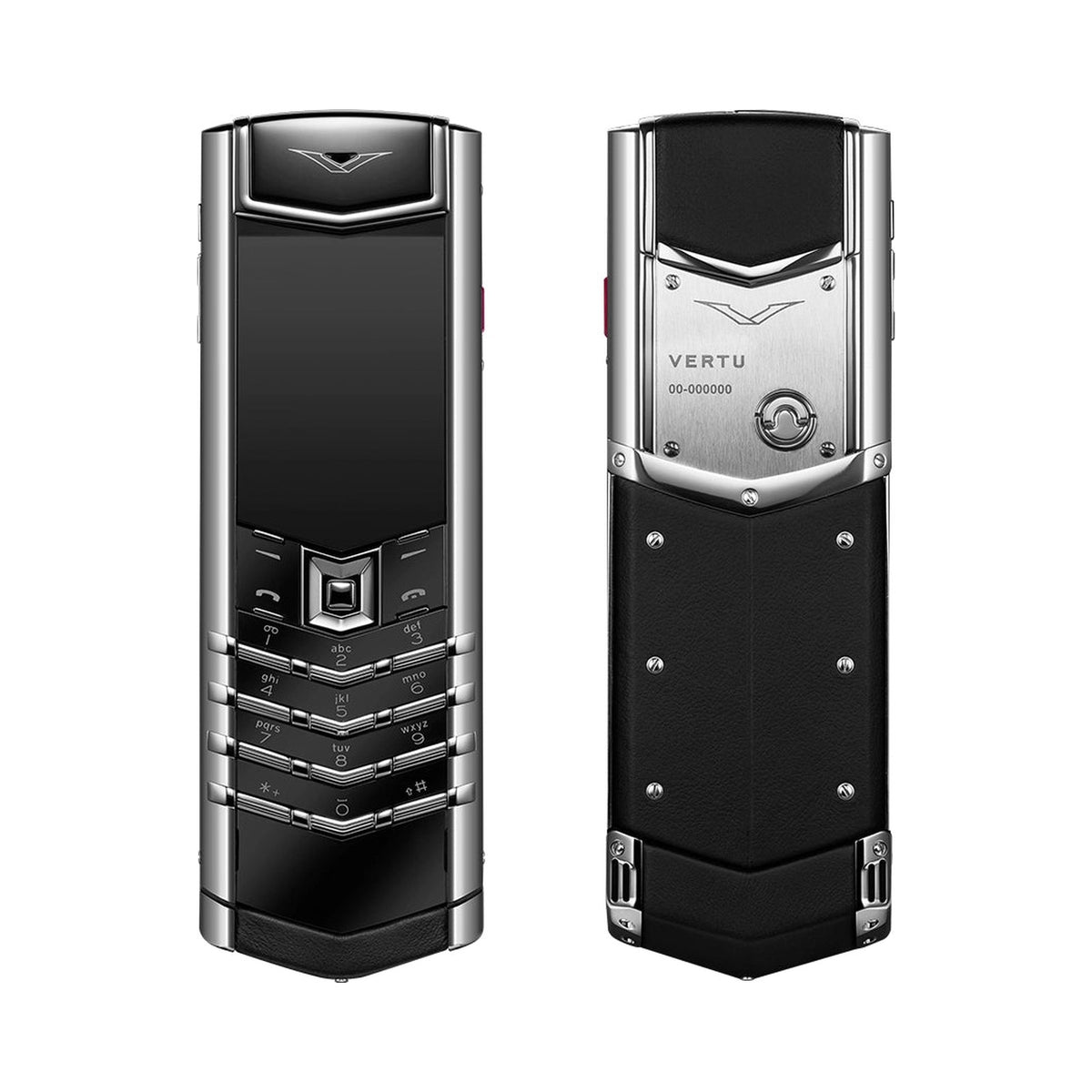 VERTU SIGNATURE S+ PHONE WHITE STEEL BLACK CALFSKIN, view 2