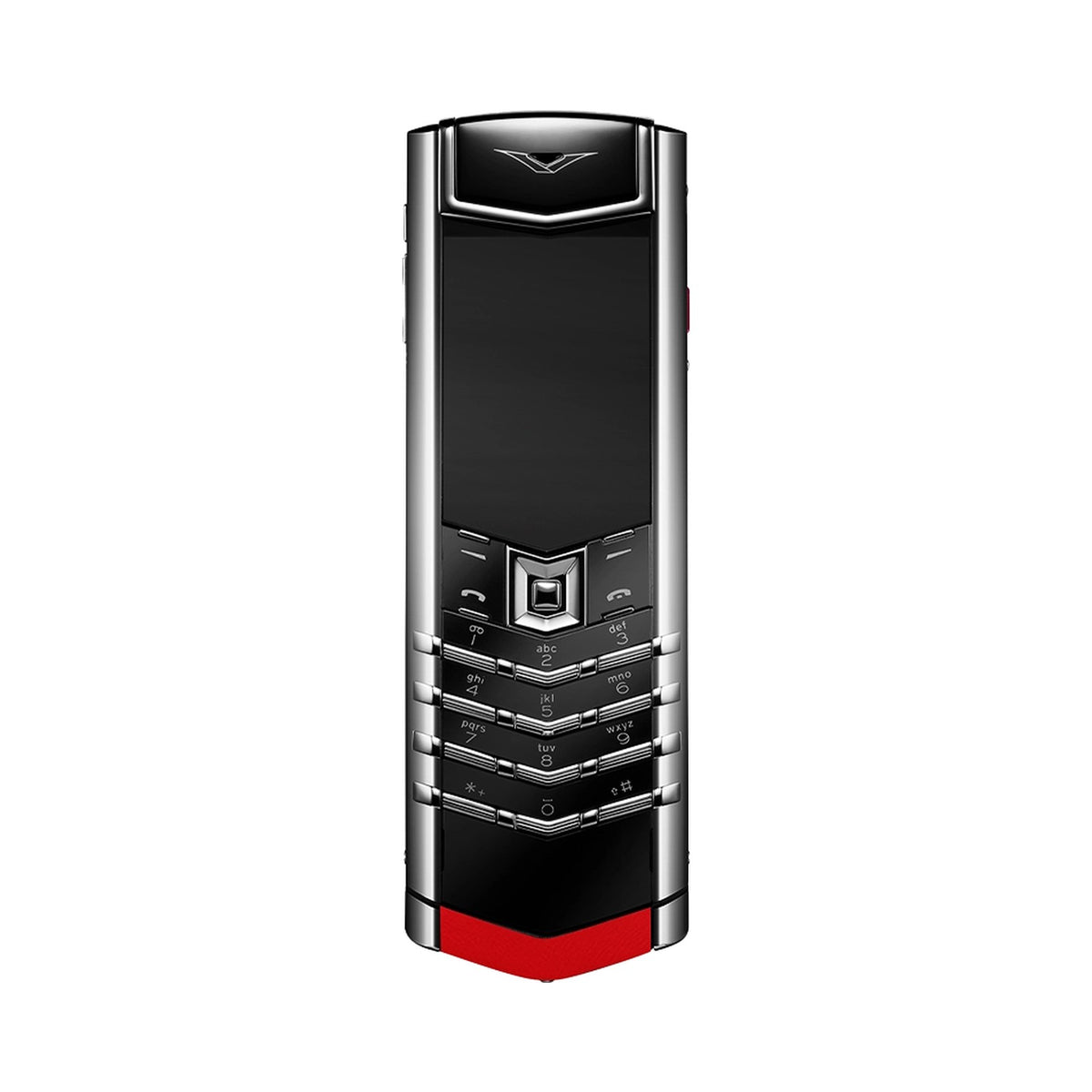 VERTU SIGNATURE S+ PHONE WHITE STEEL RASPBERRY RED CALFSKIN, view 1