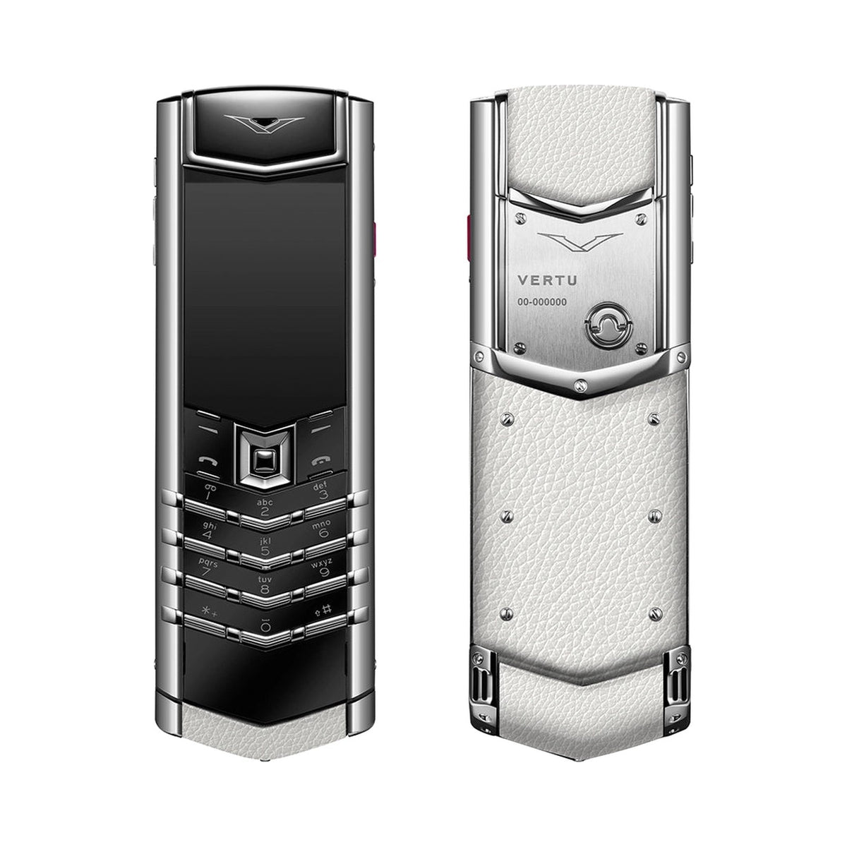 VERTU SIGNATURE S+ PHONE WHITE STEEL WHITE CALFSKIN, view 2