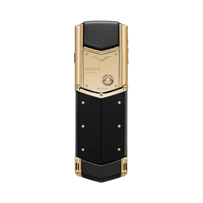 VERTU SIGNATURE V PHONE BESPOKE GOLD PURE BLACK CALFSKIN, view 2