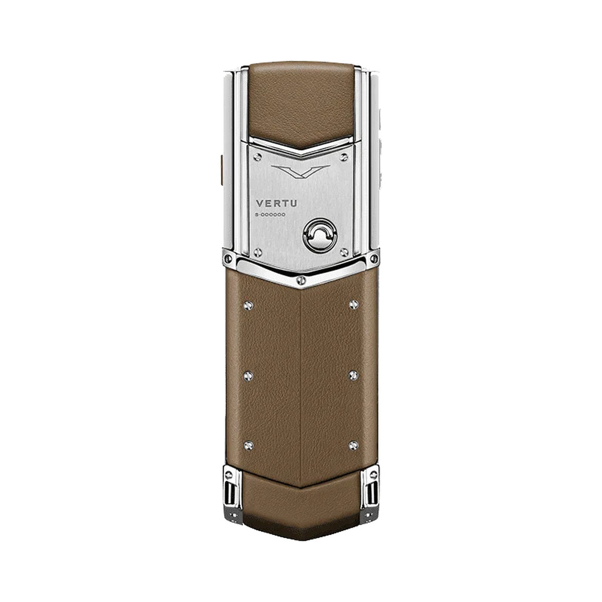 VERTU SIGNATURE V PHONE CARAMEL BROWN CALFSKIN, view 1