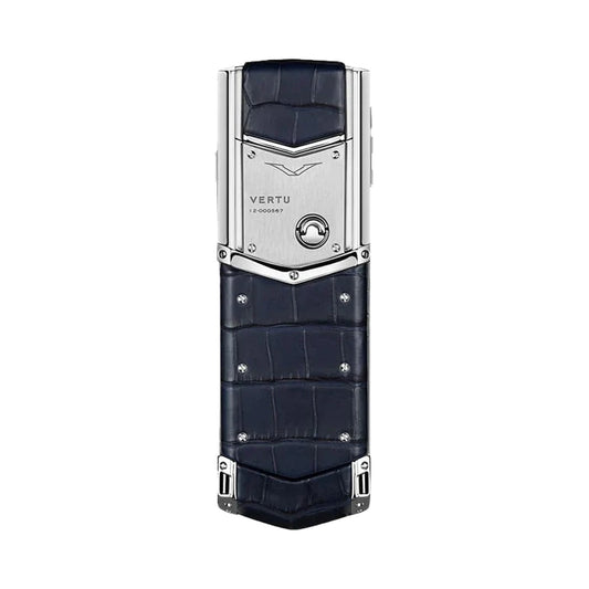 VERTU SIGNATURE V PHONE NAVY ALLIGATOR SKIN, view 1