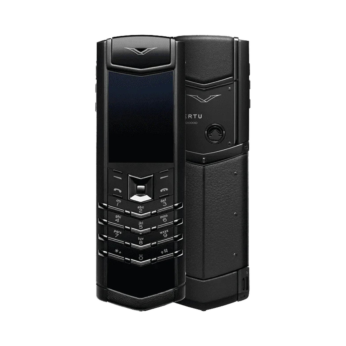 VERTU SIGNATURE V PHONE PURE BLACK CALFSKIN, view 1
