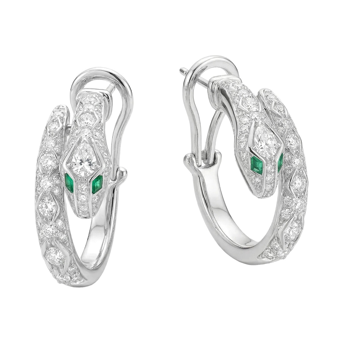 VERTU VALIANT SERPENT HOOP EARRINGS, view 1