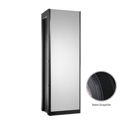 Buben & Zorweg Vision Inbuilt safe with stainless steel graphite finish, front view and steel detail