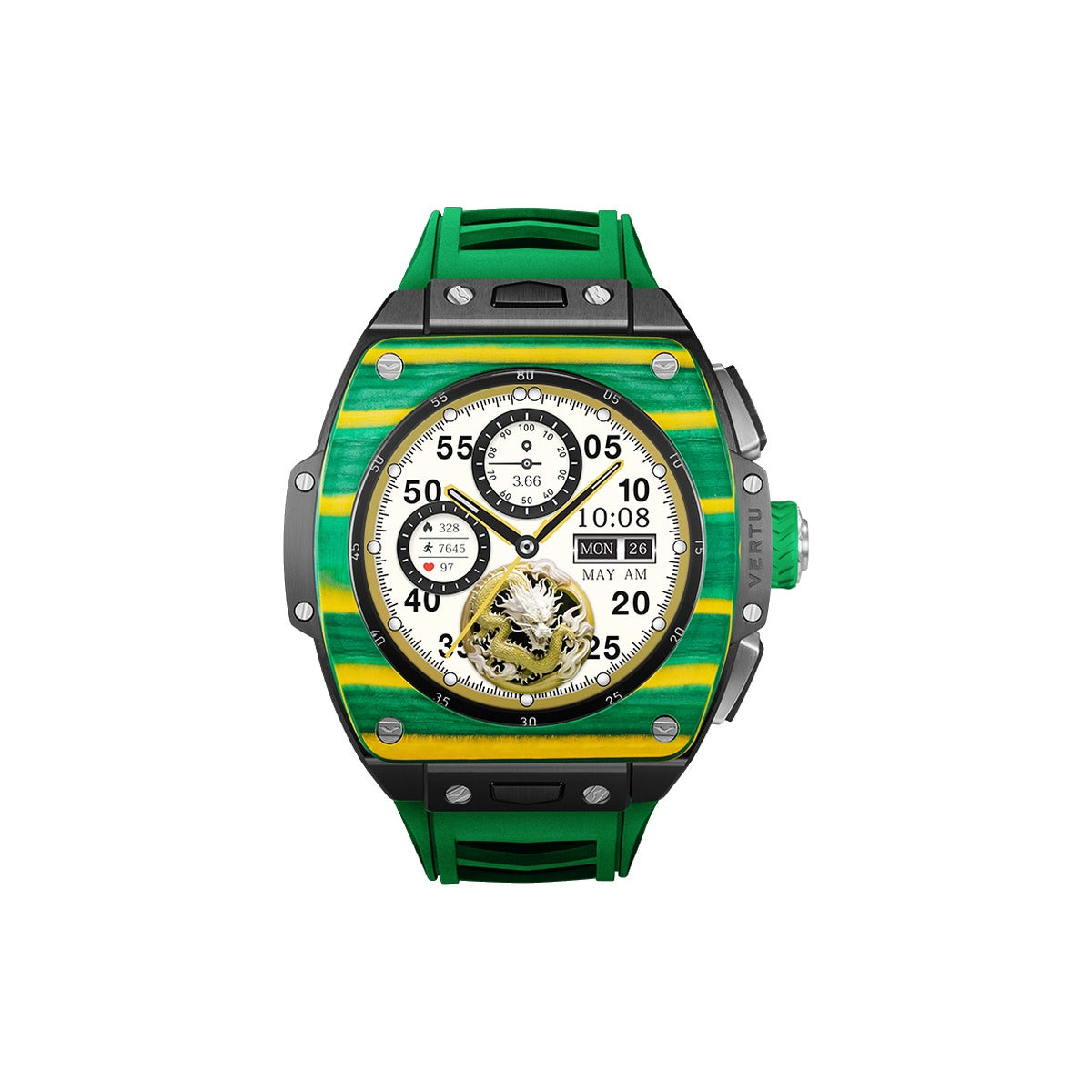 VERTU GRAND WATCH YELLOW AND GREEN CARBON FIBRE, view 1