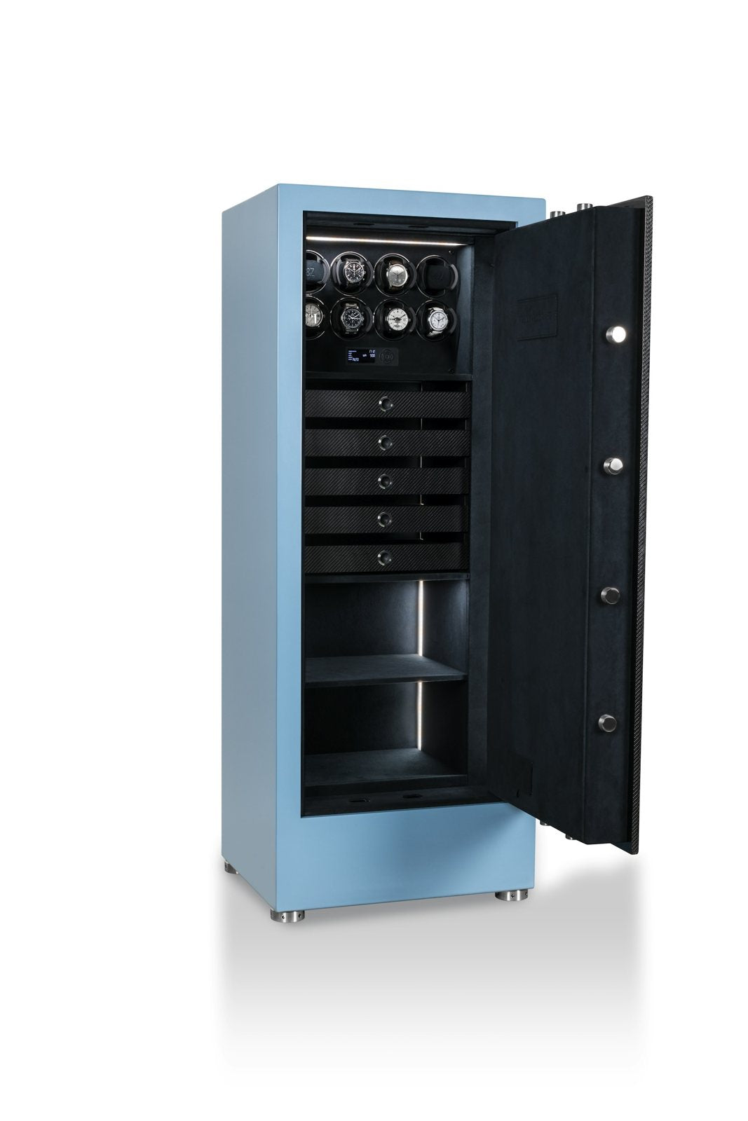 Buben & Zorweg Turbo safe, Shark Blue, side view with the door open